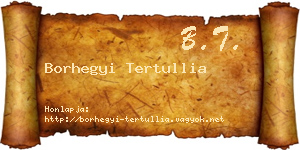 Borhegyi Tertullia névjegykártya
